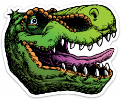 Noosh! Studios — T-rex head sticker