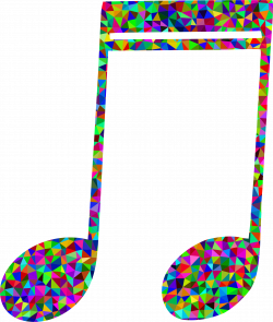 Clipart - Prismatic Low Poly Musical Note
