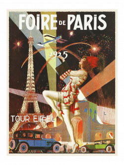 Postcard with French vintage art deco poster print from the 1920's ...
