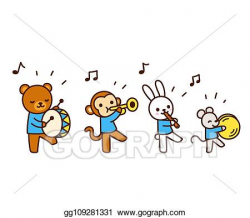 Vector Art - Cute cartoon animals playing music. EPS clipart ...