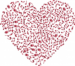Clipart - Crimson Musical Heart 4 No Background