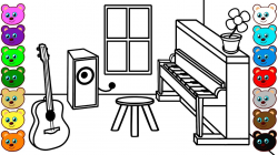 Music Room - Colouring Page for Toddlers