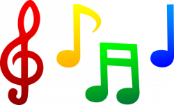Free clip art of four colorful musical notes | Assorted free ...