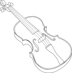 Violin Black And White Clipart #1870152