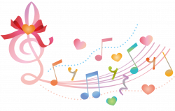 love music cute 音符 watercolor ribbon heart lovesong col...