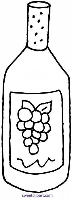 Wine Bottle Coloring Page Clipart - Sweet Clip Art