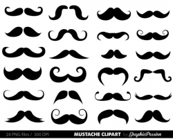 Mustache Clipart Digital Mustache Clip Art Hipster Clipart