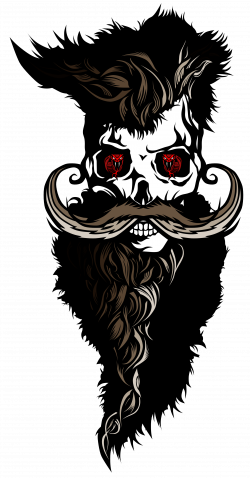 Tee-shirt tete de mort hipster barbu moustache crane skull | Tete de ...