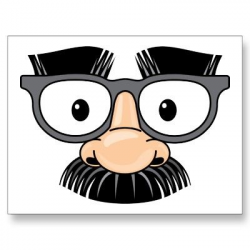 Eye Glasses Fake Nose Mustache Disguise Postcard | Zazzle ...