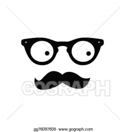 Vector Illustration - Man with eye glasses and mustache ...