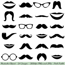 Mustache Clipart Clip Art, Glasses Clipart Clip Art, Lips ...