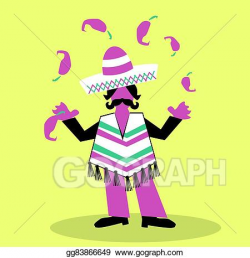 Stock Illustration - Hispanic man with sombrero and large ...