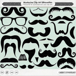 Mustache Clip Art, Moustache ClipArt Silhouettes + Line Art ...