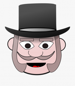 Victorian Clip Art Man Head Top Hat - Man In Hat Clipart ...