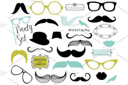 Mustache, Spectacles, Lips Clip Art by GraphicMarket on ...