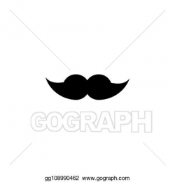 Vector Clipart - Fake moustache simple black icon. man ...