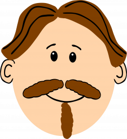 Clipart - Man with brown hair mustache and goatee