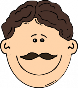Smiling Brown Hair Man With Mustache Clip Art at Clker.com - vector ...