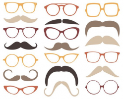 Vintage Mustache and Glasses Clipart Clip Art by ...