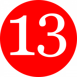 Red, Rounded,with Number 13 Clip Art at Clker.com - vector clip art ...
