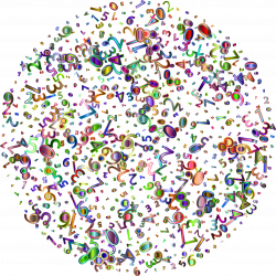 Clipart - Prismatic Random Numbers Cloud 3 No Background