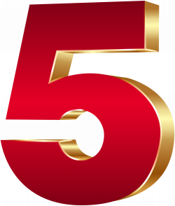 3D Number Five Red Gold PNG Clip Art Image | Gallery Yopriceville ...