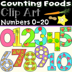 Counting Numbers 0-20 Clip Art (Food Themed) | Clip art on ...