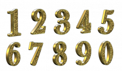Golden 3D Numbers With Transparent Background by PLACID85 on DeviantArt