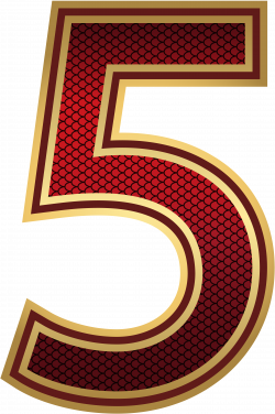 Red and Gold Number Five PNG Image | Gallery Yopriceville - High ...