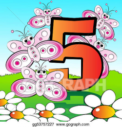Clipart - Numbers serie for kids - #05. Stock Illustration ...