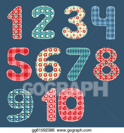 EPS Vector - Numbers patchwork set. Stock Clipart ...