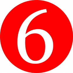 Red, Rounded,with Number 6 Clip Art at Clker.com - vector clip art ...
