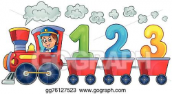 EPS Vector - Train with three numbers. Stock Clipart ...