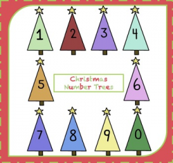 FREE Numbers Clipart / Christmas Number Trees Clipart {Number Clipart}