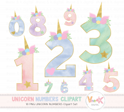 Unicorn Numbers, Unicorn Numbers Clipart, Numbers Clipart, Unicorn Clipart,  Unicorn Graphics, Unicorn Baby Shower, Unicorn Birthday