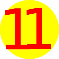 Yellow, Round, With Number 11 Clip Art at Clker.com - vector clip ...