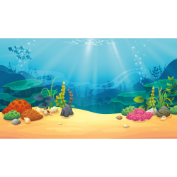 Top Fin Coral and Treasure Reversible Aquarium Background ...