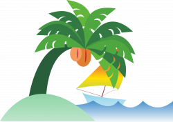 Sea Coconut Flat design Cartoon - Palm beach 3177*2257 transprent ...