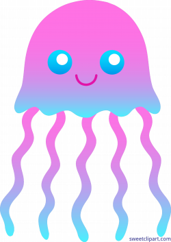 Jellyfish Pink and Blue Clip Art - Sweet Clip Art