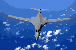 Clipart - B-1B over the pacific ocean