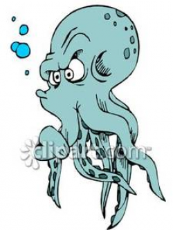 Angry Octopus - Royalty Free Clipart Picture