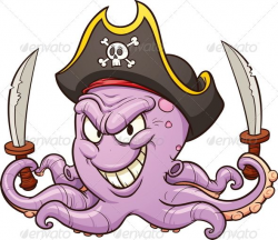 GraphicRiver Cartoon Pirate Octopus 4912817 | LOGO in 2019 ...