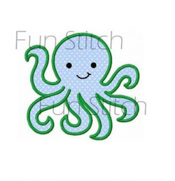 Octopus applique machine embroidery design