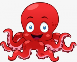 Red Octopus, Octopus Clipart, Hand Drawn Octopus, Cartoon ...