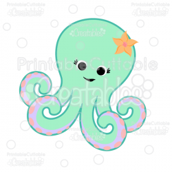 Cute Octopus SVG Cut File & Clipart