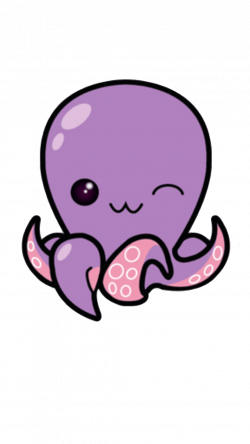 kawaii cute octopus squid purple sea creature seacreatu...