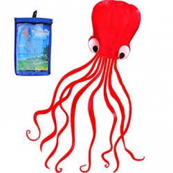 HENGDA KITE-Beautiful Large Easy Flyer Kite for Kids - Red Mollusc  Octopus-It's Big! 31 Inches Wide with Long Tail 157 Inches Long-Perfect for  Beach ...