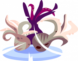 Japanese Asian Cuisine Octopus - Vector Image