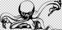 Octopus Sea Monster PNG, Clipart, Art, Artwork, Black And ...