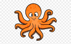 Clipart Friendly Pencil And - Orange Octopus Cartoon - Png ...